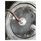 Vintage Brass Table Lamp with Embossed Fabric Shade