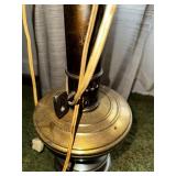 Vintage Brass Table Lamp with Burlap Shade