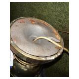 Vintage Brass Table Lamp with Burlap Shade