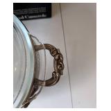 Elegant Silverplated Casserole with Glass Lid and Stand