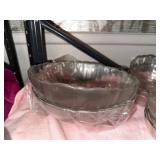 Vintage Glass Bowl Set and Silver-Plated Condiment Holder