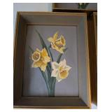 Set of 3 Framed Still Life Artworks with Floral Designs