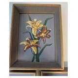 Set of 3 Framed Still Life Artworks with Floral Designs