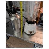 Vintage Osterizer Blender and Metal Soda Siphon