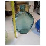 Set of 3 Colored Glass Vases and Bowl