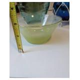 Set of 3 Colored Glass Vases and Bowl