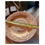 Set of Vintage Peach Lusterware Dishes with Plates, Bowls, and Cups