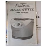 Sunbeam Rocket Grill with User Manual and Parchment Pouches