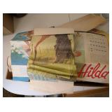 Remember When Vintage Gas Station Blanket & 1973 Hilda Pin-Up Calendars