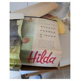 Remember When Vintage Gas Station Blanket & 1973 Hilda Pin-Up Calendars