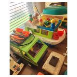 Vintage Fisher-Price Play Family Toy Set including Campers and Accessories