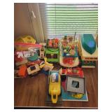 Vintage Fisher-Price Play Family Toy Set including Campers and Accessories
