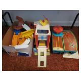 Vintage Fisher Price Play Family Airport and Accessories