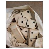 Set of Giant Wooden Dominoes in Canvas Bag