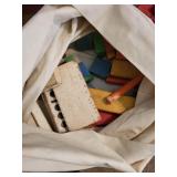 Set of Giant Wooden Dominoes in Canvas Bag