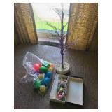 Easter Decor Set with Tree, Eggs, and Hanging Ornaments