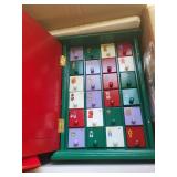 Christmas Wooden Advent Calendar Cabinet with Glass Ornaments