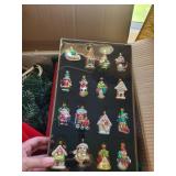 Christmas Wooden Advent Calendar Cabinet with Glass Ornaments