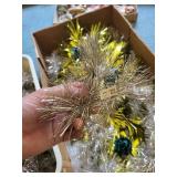 Vintage Set of Tinsel Decorations and Festive Holiday Candy