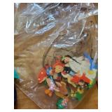 Collection of Vintage Christmas Ornaments Including Santas and Animals