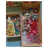 Collection of Vintage Glass Christmas Beads and Garlands
