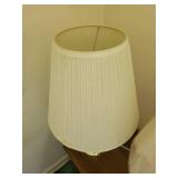 Pair of Mauve Ceramic Table Lamps with Pleated Shades