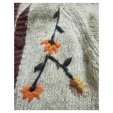 Set of 3 Vintage Sweaters: Hand-Knitted Floral Cardigan and Two Knit Sweaters