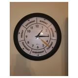 Weekday Analog Wall Clock with Day Indication