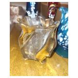 Set of 4 Hand-Painted, etc. Art Glass Vases with Unique Designs