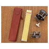 Vintage 2 Vintage Fishing Reels and Pickett & Eckel Slide Rule Model 800 with Red Case