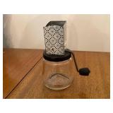 Vintage Kitchenware Set with Pyrex Dishes and Manual Grinder