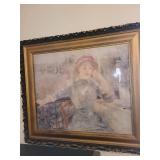 Framed Renoir Reproduction Art Print with Gold Ornate Frame