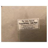 Vintage Swiss Musical Happy Birthday Cake Plate with Original Box