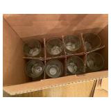Set of 8 Tall Clear Glass Drinking Tumblers