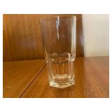 Set of 8 Tall Clear Glass Drinking Tumblers