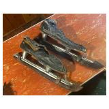 Vintage Leather Hockey Ice Skates - Well-Worn Condition