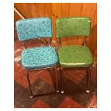 Pair of Vintage Dinette Chairs with Replacement Seats and Backs