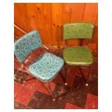 Pair of Vintage Dinette Chairs with Replacement Seats and Backs