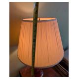 Vintage Floral Ceramic Table Lamp with Red Finish