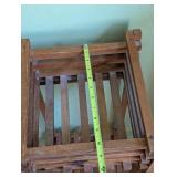 Wooden Two-Tier Plant Stand with Slatted Shelves