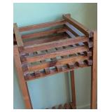Wooden Two-Tier Plant Stand with Slatted Shelves