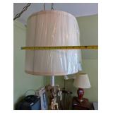 Vintage Hanging Lamp with Cherub Detailing and Crystal Accents