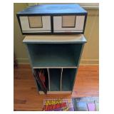 Lot of Vintage Sheet Music and VHS Tapes with Storage Cabinet