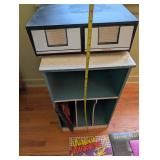 Lot of Vintage Sheet Music and VHS Tapes with Storage Cabinet