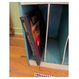 Lot of Vintage Sheet Music and VHS Tapes with Storage Cabinet