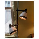 Adjustable Dual Head Floor Lamp with White Shades