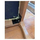 Vintage Wooden Footstool with Upholstered Seat