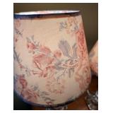 Pair of Floral Glass Table Lamps with Shades