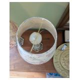 Pair of Floral Glass Table Lamps with Shades