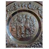 Embossed Brass Wall Plate with Historical Figure Design
